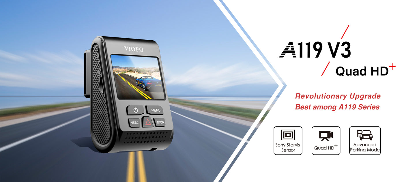Viofo A119 V3-G 2K Quad-HD GPS 64GB HK3 Hardwired Front only 1-Ch Install Pack
