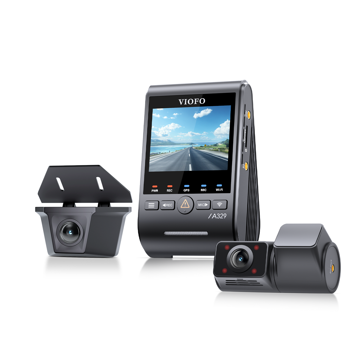 Viofo A329SW 3CH (4K+2K Fisheye Lens+Exterior 2K) Standard Kit