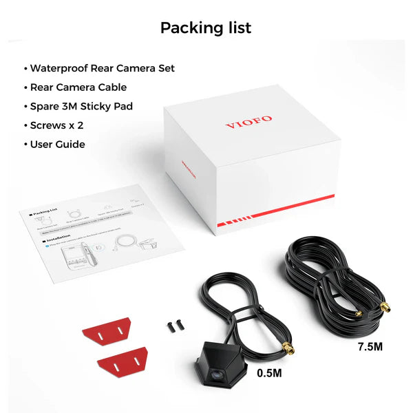 VIOFO RWC400 2K HDR 30 FPS IP67 Waterproof Rear Camera Set for A329S/A329T Series