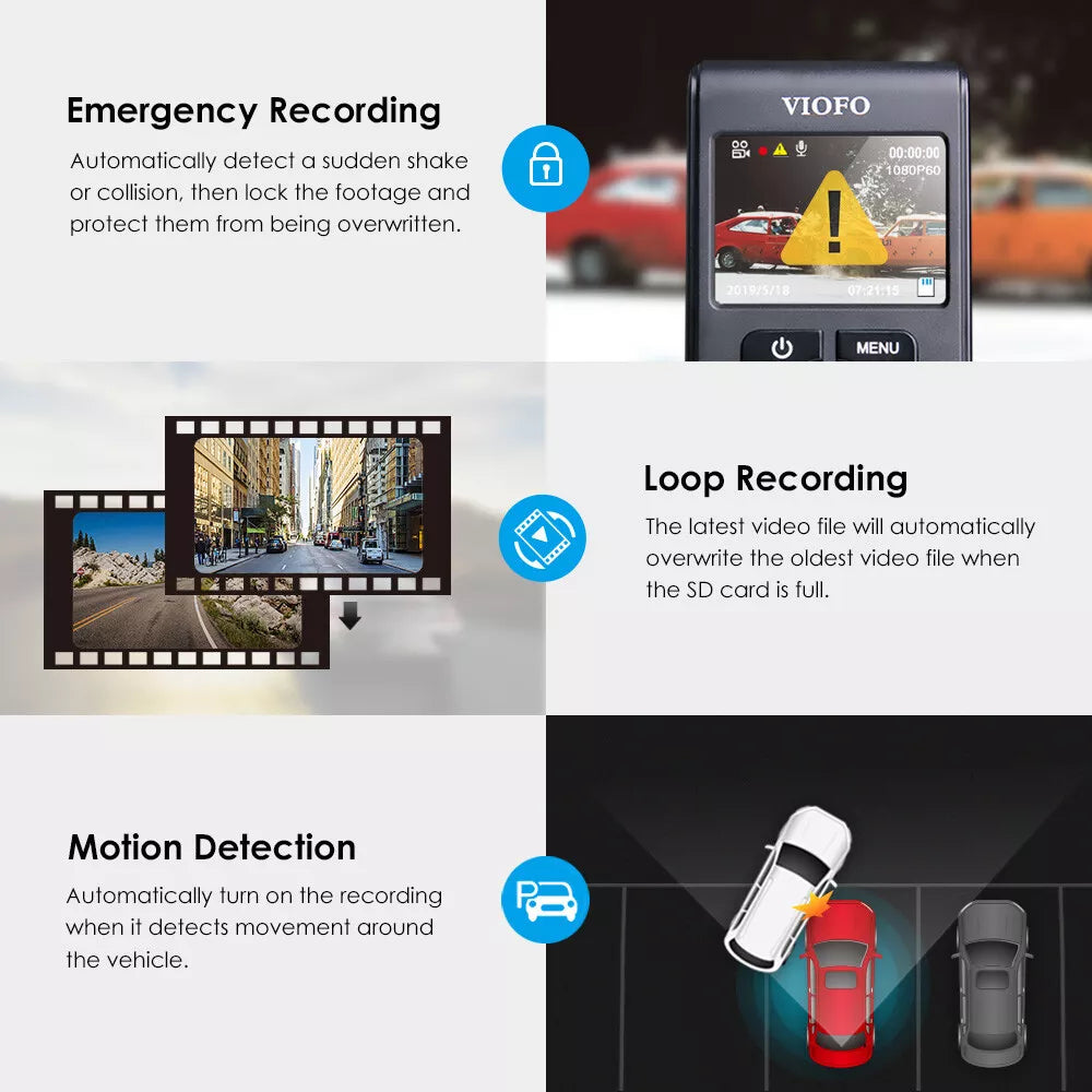 Viofo A119 V3-G 2K Quad-HD GPS 64GB HK3 Hardwired Front only 1-Ch Install Pack