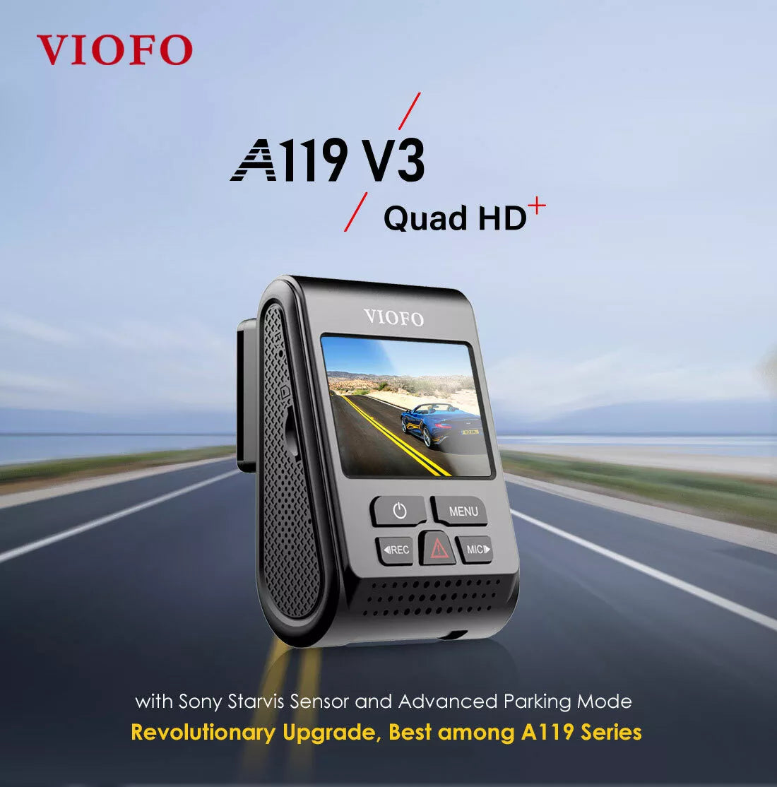 Viofo A119 V3-G 2K Quad-HD GPS 64GB HK3 Hardwired Front only 1-Ch Install Pack