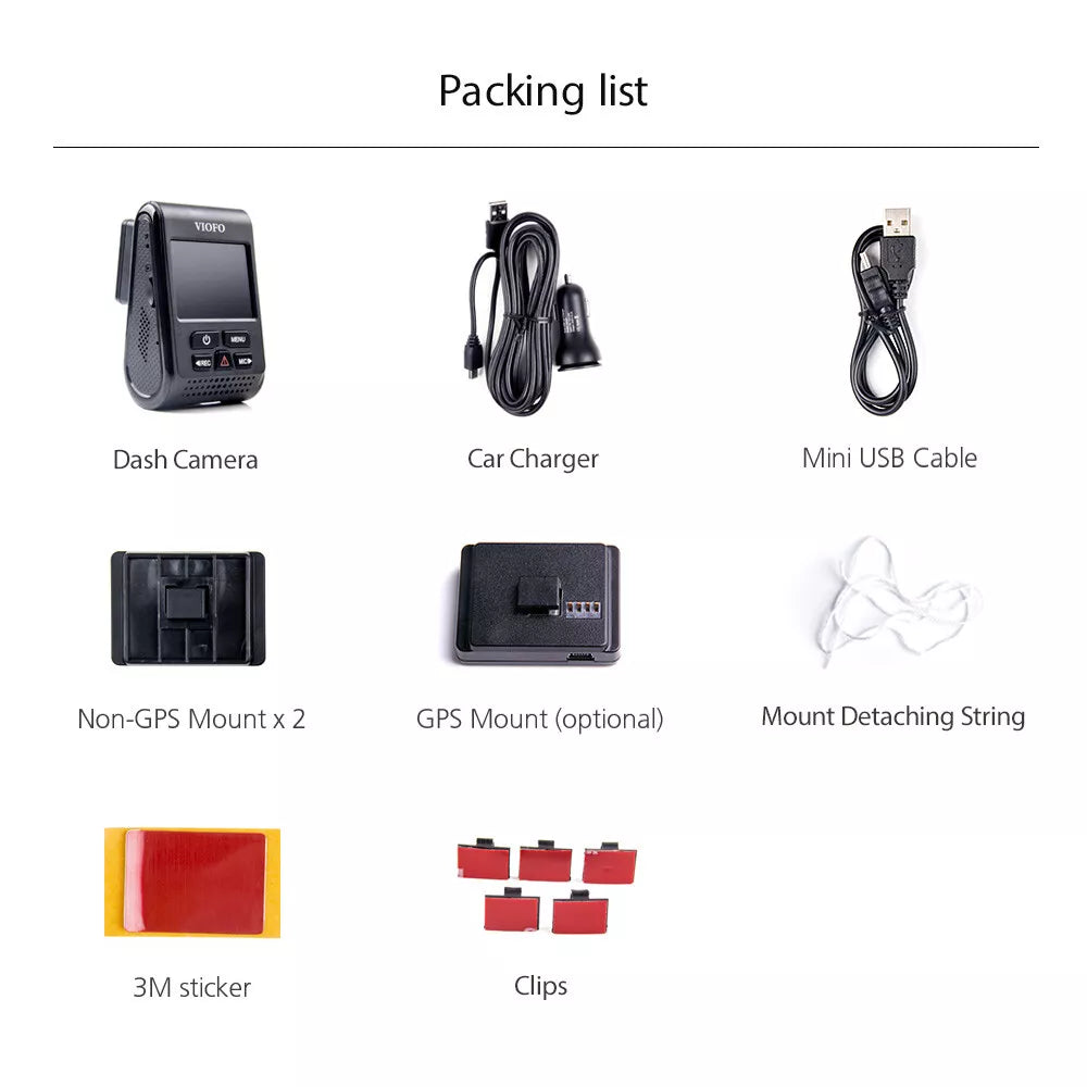 Viofo A119 V3-G 2K Quad-HD GPS 64GB HK3 Hardwired Front only 1-Ch Install Pack