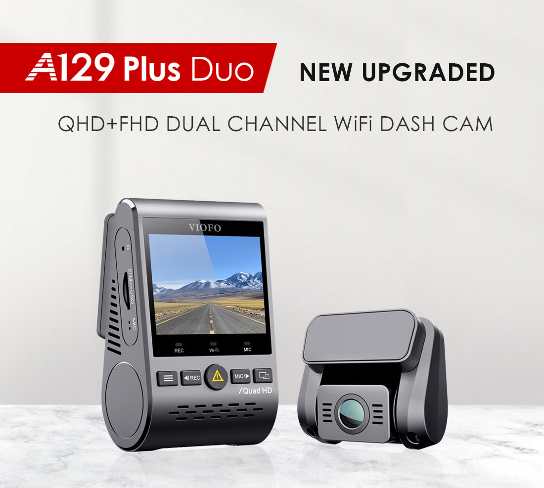 Viofo A129 Plus Duo 2K Front + Full HD 1080P Rear Wi-Fi GPS 2ch + HK3 Hardwire Kit Package