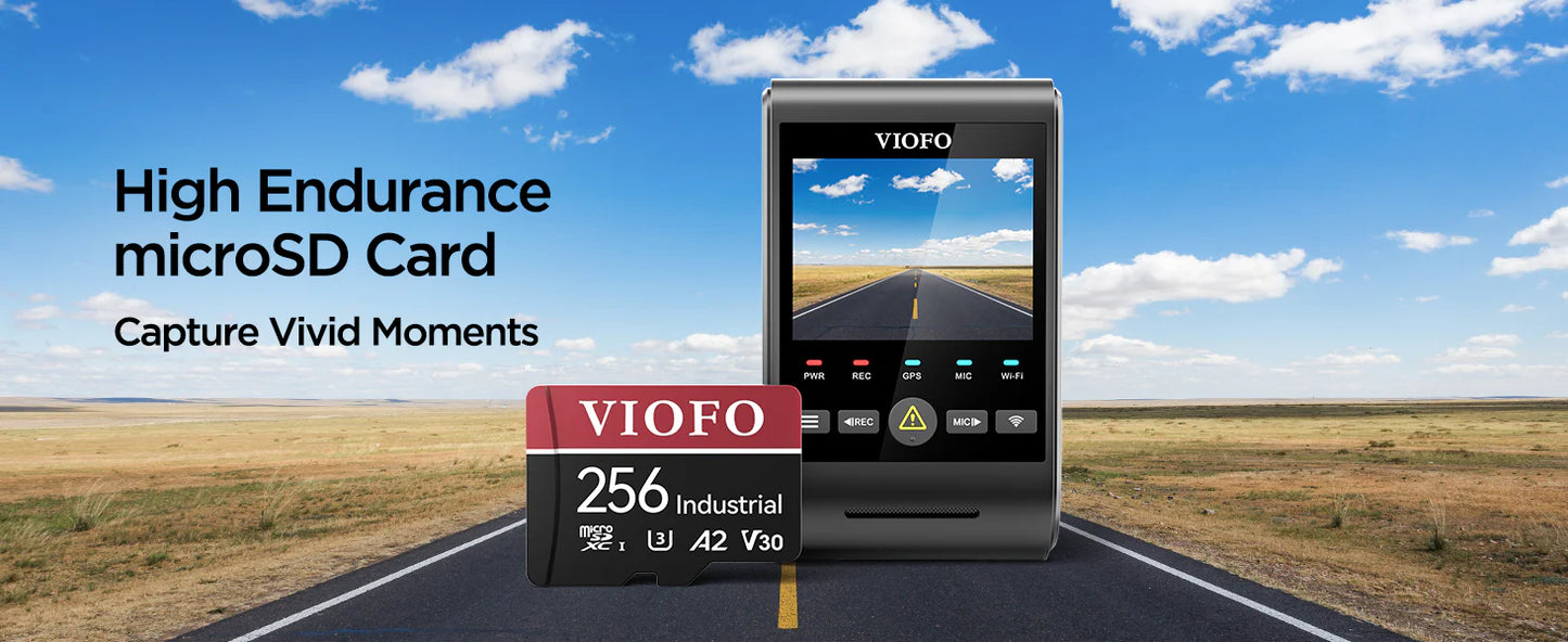 VIOFO 256GB Industrial Grade microSD Card U3 A2 V30 High Speed Memory Card with Adapter Support Ultra HD 4K Video Recording (Copy)