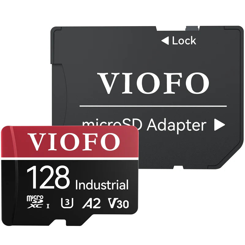 VIOFO 128GB Industrial Grade microSD Card U3 A2 V30 High Speed Memory Card with Adapter Support Ultra HD 4K Video Recording