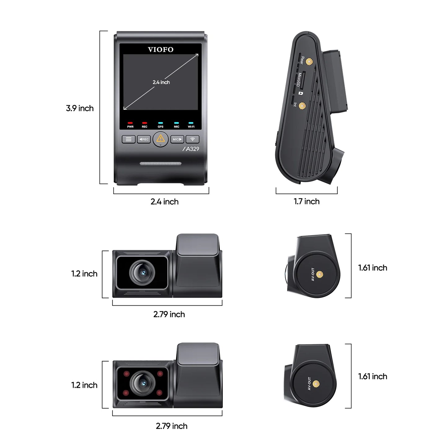 [Install Pack] Viofo A329S 4K+2K 60FPS 3ch + HK4 Hardwire Kit + 64GB MLC Package