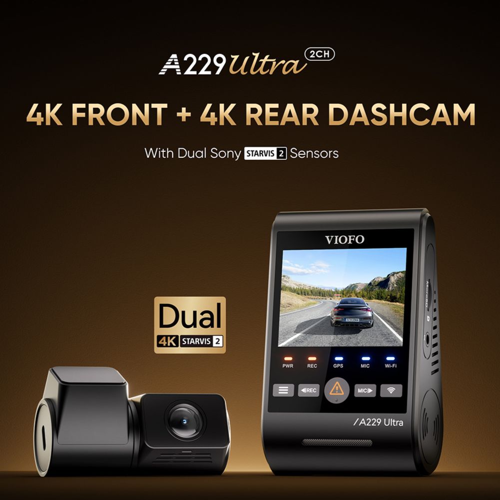 [20%] VIOFO A229 Ultra Dual 4K (4K+4K) 2-channel + HK4 Hardwire Kit + 32GB MLC Package