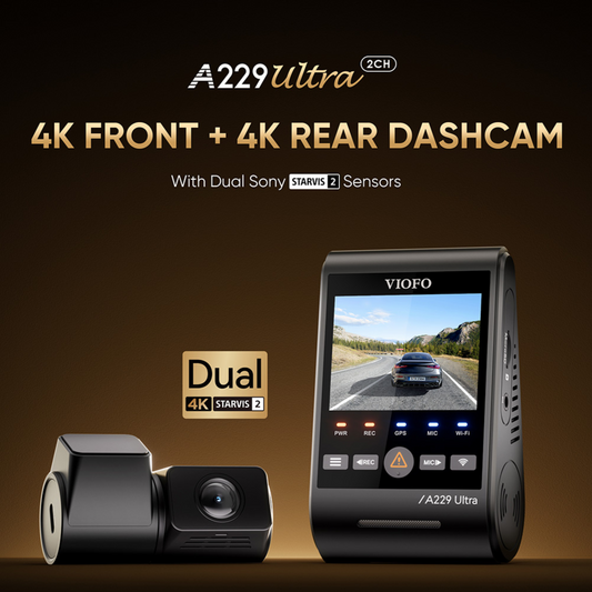 [20%] VIOFO A229 Ultra Dual 4K (4K+4K) 2-channel + HK4 Hardwire Kit + 32GB MLC Package