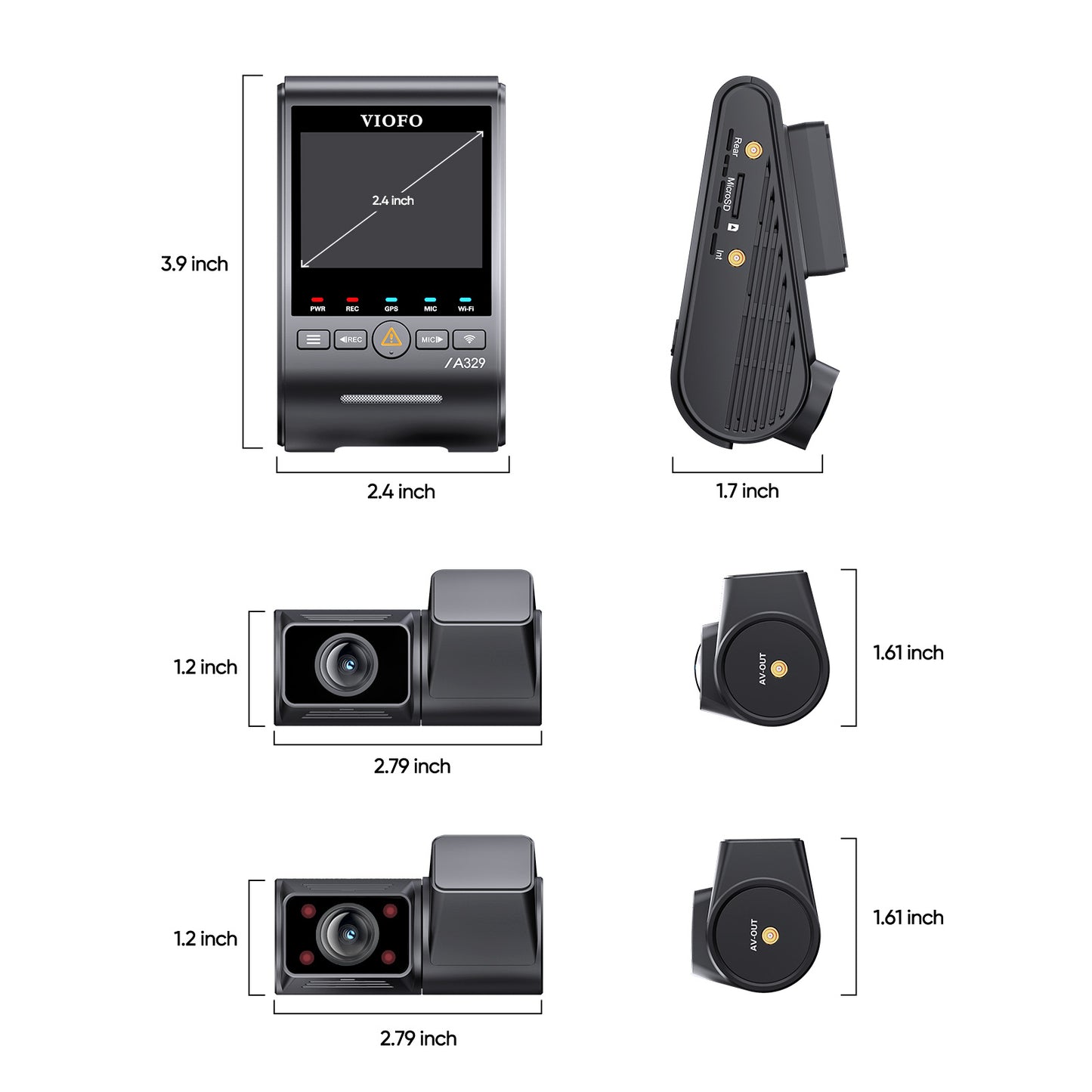 [Install Pack] Viofo A329S 4K+2K+2K 3ch + HK6 Hardwire Kit + 128GB MLC Package