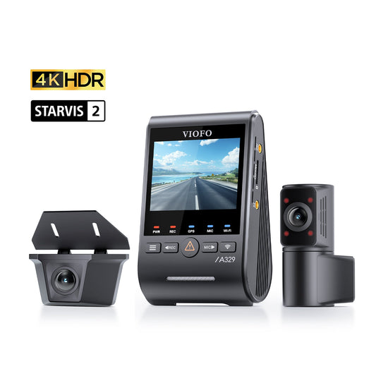 [Install Pack] Viofo A329SW 3CH (4K+2K Fisheye Lens+Exterior 2K) + MLC 64GB + HK6 Hardwire Kit Package