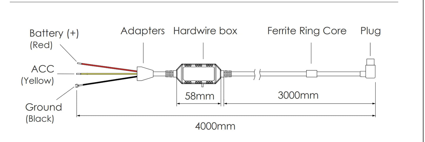 Viofo Dashcam HK4 Hardwire Parking Mode Power Cable Kit (Fits: Viofo)