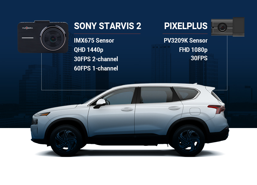 Vugera SV2 Pro 128GB Front Rear Dashcam Kit