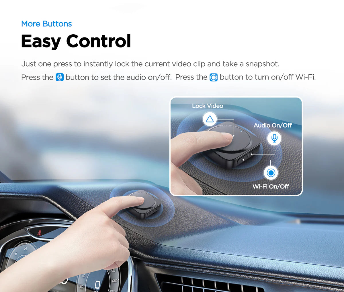 VIOFO Upgraded Version BTR200 Wireless Bluetooth Remote Control