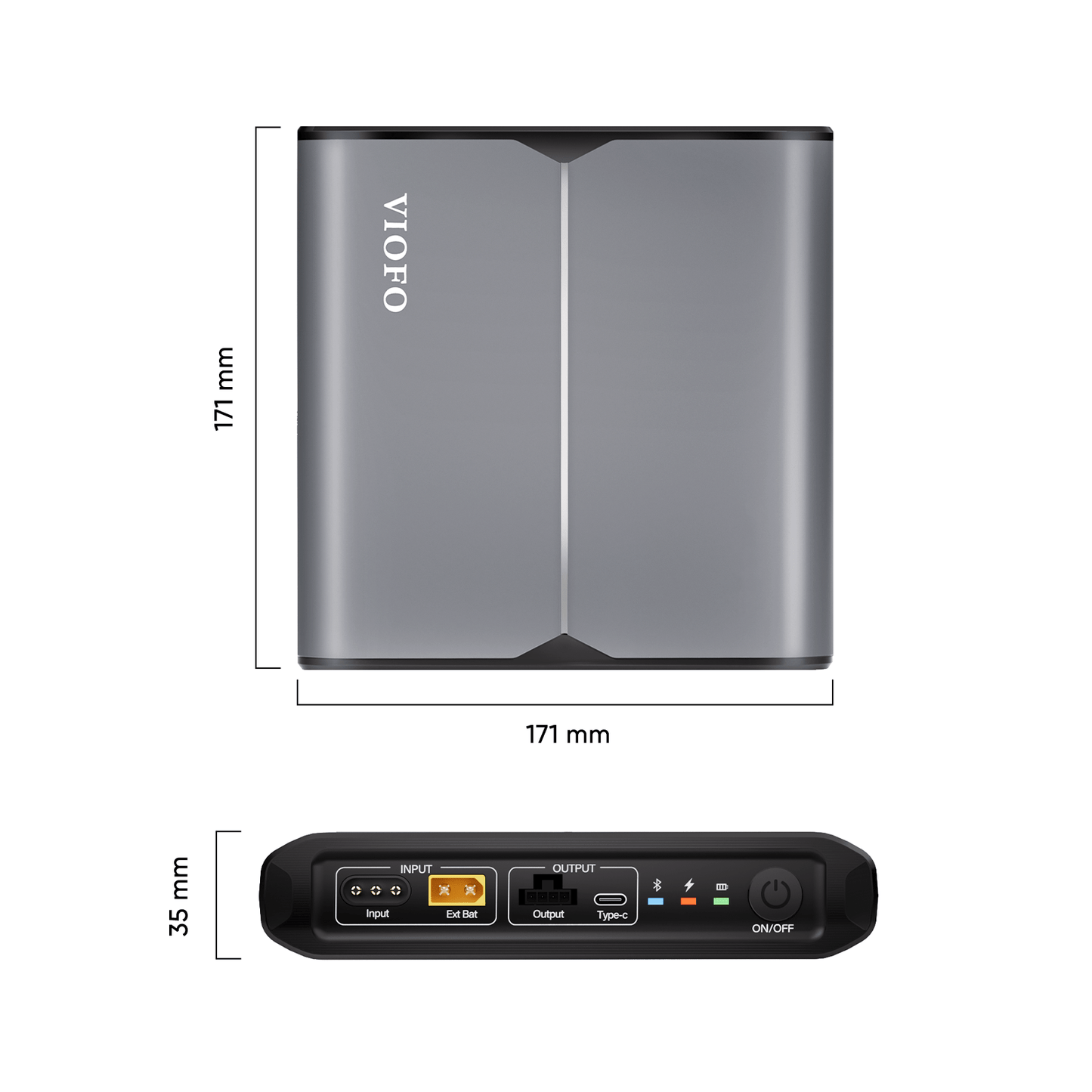 VIOFO BP100 7650mAh High Capacity Dash Cam Battery Pack for Parking Mode Protection, External Power Bank with Fast Charging, Built-in Bluetooth for Real-Time Battery Status